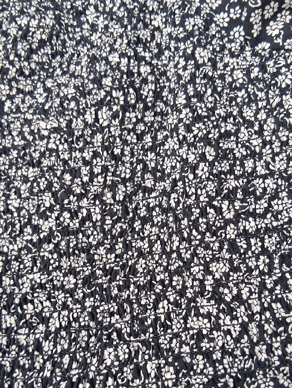 Madewell Black Floral Smocked Square-Neck Mini Dress - Picture 12 of 14